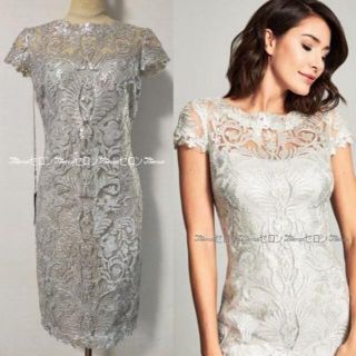 タダシショウジ(TADASHI SHOJI)のご専用 新品♢TADASHI SHOJI タダシ シンメトリーレース ワンピース(ひざ丈ワンピース)