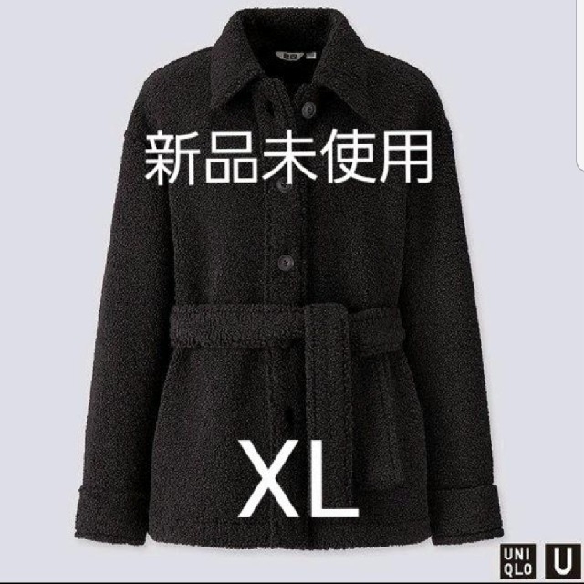 UNIQLO(ユニクロ)の新品未使用【UNIQLO】ボアフリースショートコート　ブラック　XL レディースのジャケット/アウター(ミリタリージャケット)の商品写真