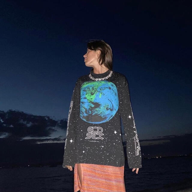 Christopher kane クリストファーケイン 宇宙 Tシャツ 長袖 レディースのトップス(Tシャツ(長袖/七分))の商品写真