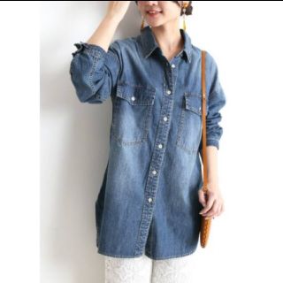 スローブイエナ(SLOBE IENA)のSLOBE IENA 完売品 LE DENIM BIGシャツ 20SS ブルーA(シャツ/ブラウス(長袖/七分))