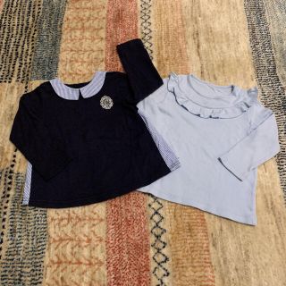 ユニクロ(UNIQLO)のUNIQLO、バースデイ★女の子長袖カットソー90 2枚セット(Tシャツ/カットソー)