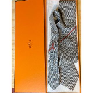 エルメス(Hermes)の(箱付き)エルメス　ネクタイ　アクサ　レッドライン　リボン(ネクタイ)