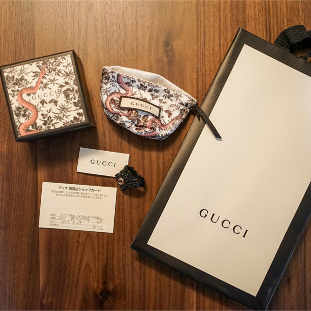 Gucci(グッチ)のGUCCI グラスパール付き　ライオンヘッドリング メンズのアクセサリー(リング(指輪))の商品写真
