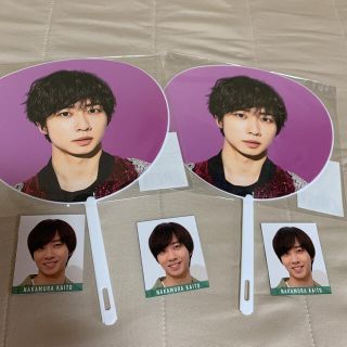 ジャニーズジュニア(ジャニーズJr.)の【新品未開封】中村海人くんサマパラうちわ×２、デタカ×３(アイドルグッズ)