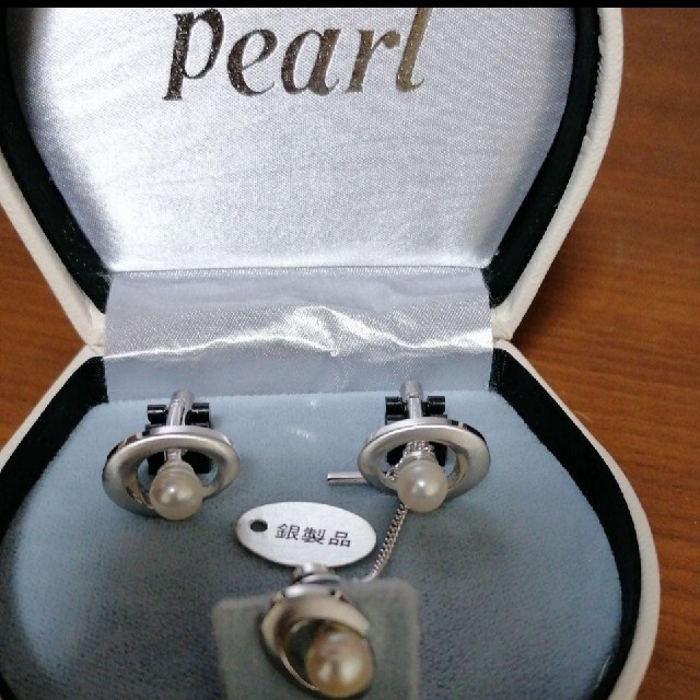 pearl(パール)のPearl パール 真珠 シルバー カフリンクス メンズのファッション小物(カフリンクス)の商品写真