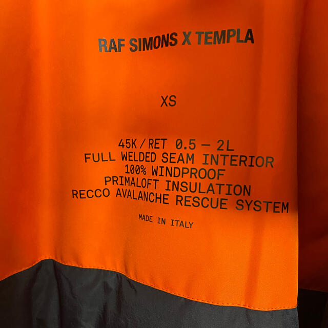 RAF SIMONS(ラフシモンズ)の19AWラフシモンズ テンプラ プリマロフト パーカー新品templaジャケット メンズのジャケット/アウター(ダウンジャケット)の商品写真