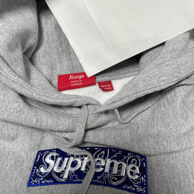 Supreme Bandana Box Logo Hoodie グレー XL