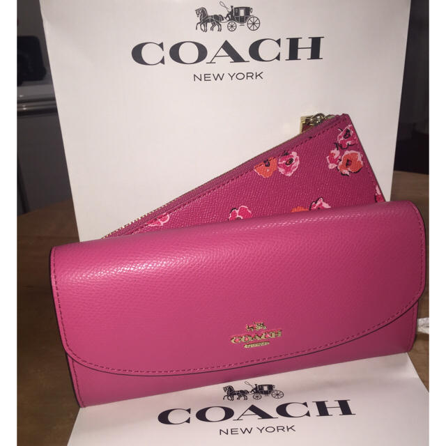 Coach 新品 Coach 花柄 ピンク長財布の通販 By Div Select コーチならラクマ