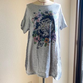 スカラー(ScoLar)のスカラー　半袖　Tシャツ　花柄　アシメトリー(Tシャツ(半袖/袖なし))