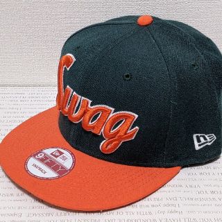 ニューエラー(NEW ERA)のNEW ERA ニューエラ Swag キャップ 帽子 緑×オレンジ フリーサイズ(キャップ)