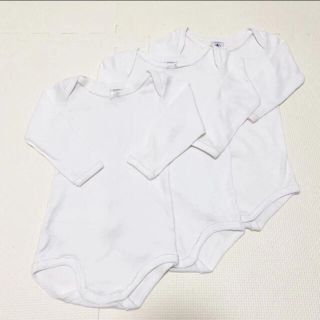 プチバトー(PETIT BATEAU)のプチバトー　ロンパース 肌着 2枚(肌着/下着)