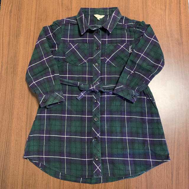 HusHush(ハッシュアッシュ)の【中古】HusHusH シャツワンピース　サイズ130 キッズ/ベビー/マタニティのキッズ服女の子用(90cm~)(ワンピース)の商品写真