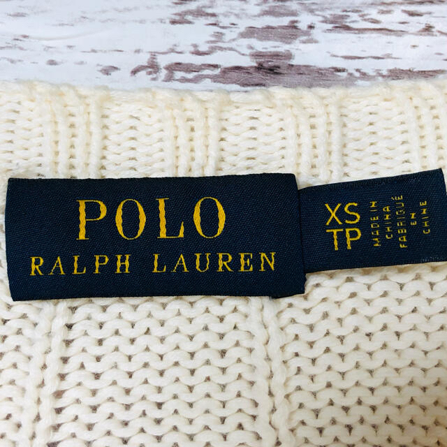 POLO RALPH LAUREN(ポロラルフローレン)のポロラルフローレン ケーブル編みニット ユニセック 万能ホワイト メンズのトップス(ニット/セーター)の商品写真