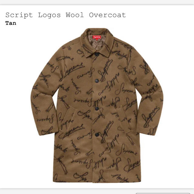 Supreme(シュプリーム)の【M】script logos wool overcoat メンズのジャケット/アウター(ステンカラーコート)の商品写真