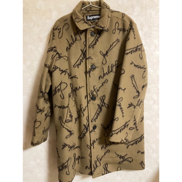 Supreme(シュプリーム)の【M】script logos wool overcoat メンズのジャケット/アウター(ステンカラーコート)の商品写真