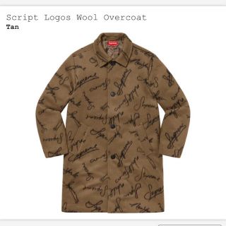 シュプリーム(Supreme)の【M】script logos wool overcoat(ステンカラーコート)