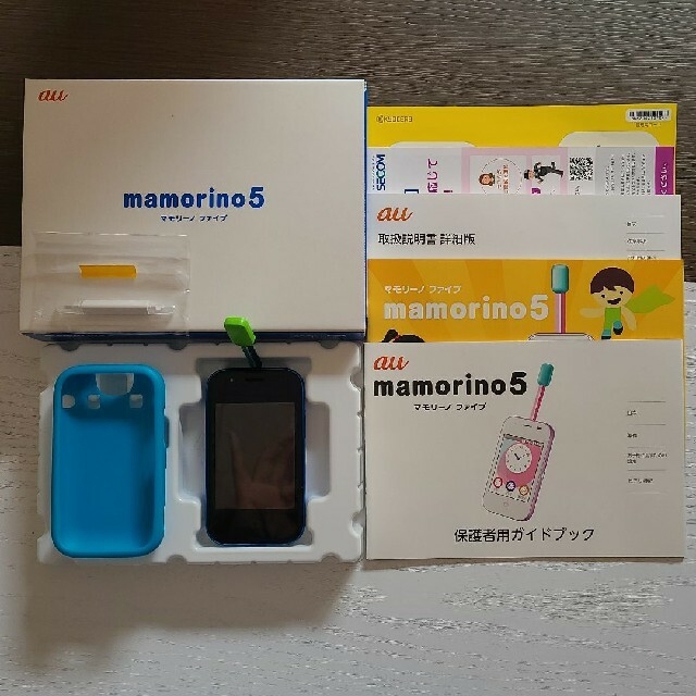 携帯電話本体マモリーノ5 mamorino5 ブルー 青