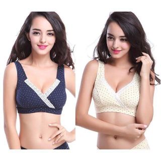 授乳ブラ ブラジャー 色違い 2枚セット ドット柄 XLサイズ マタニティ 新品(マタニティ下着)