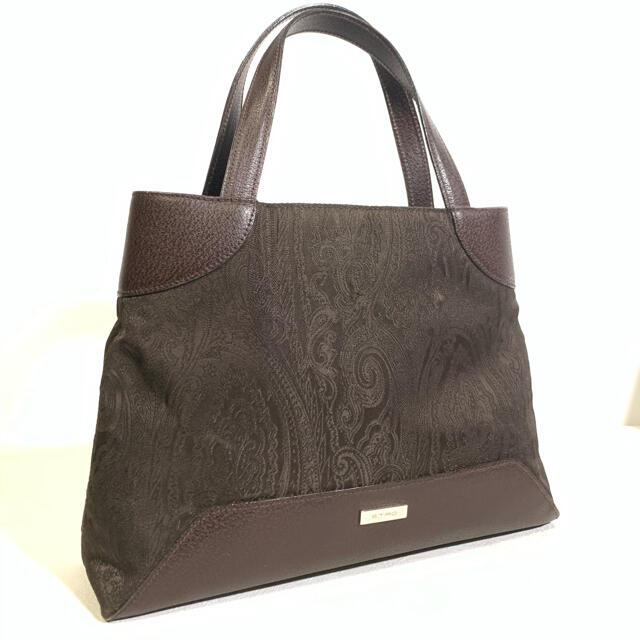 ETRO(エトロ)のETRO エトロ ハンドバッグ トートバッグ ペイズリー モスグリーン ブラウン レディースのバッグ(トートバッグ)の商品写真