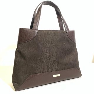 ETRO エトロ ハンドバッグ トートバッグ ペイズリー モスグリーン ブラウン