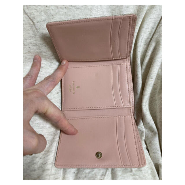 ランバンオンブルー ♡レザー 三つ折り財布 リルー ピンクベージュ