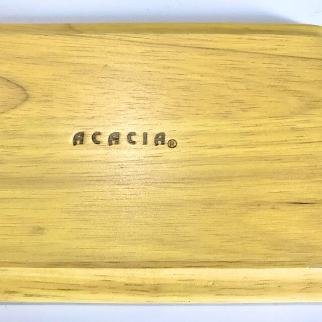 ACACIA アカシア WOODEN PLATE 木製 プレート S イエロー インテリア/住まい/日用品のキッチン/食器(テーブル用品)の商品写真