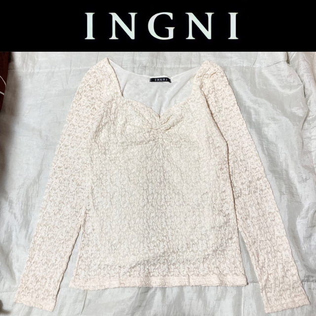 INGNI(イング)の１回着☆INGNI総レースハートネックトップスイングマジェスティックレゴン レディースのトップス(カットソー(長袖/七分))の商品写真