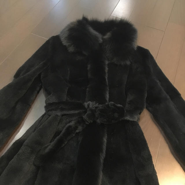 定価40万円 シェアードレッキス&フォックス ブラック 毛皮 コート