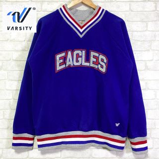 VARSITY バーシティ Vネック スウェット イーグルス ラメ刺繍(スウェット)