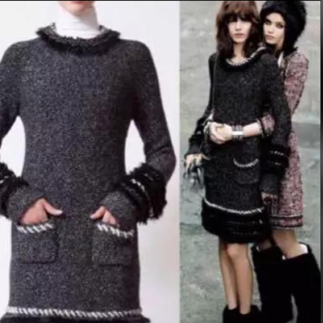 CHANEL(シャネル)の定価70万円シャネル カシミヤニットワンピース👗 レディースのワンピース(ミニワンピース)の商品写真