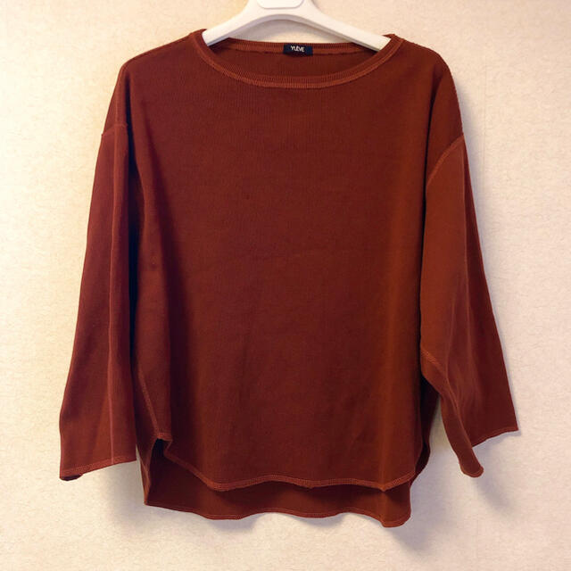 ★新品★ yleve コットンリブプルオーバー　red brown レディースのトップス(カットソー(長袖/七分))の商品写真