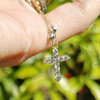 アガット(agete)の🌼専用です🌼Pt900 0.5ct ダイヤ クロス ネックレストップ(ネックレス)