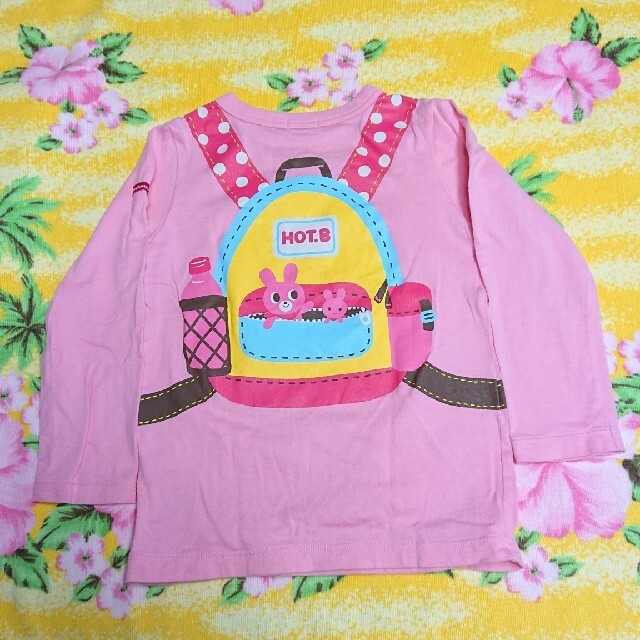 mikihouse(ミキハウス)のミキハウス（HOT.B）♥リュック柄ロンᎢ♥ピンク♥110cm キッズ/ベビー/マタニティのキッズ服女の子用(90cm~)(Tシャツ/カットソー)の商品写真