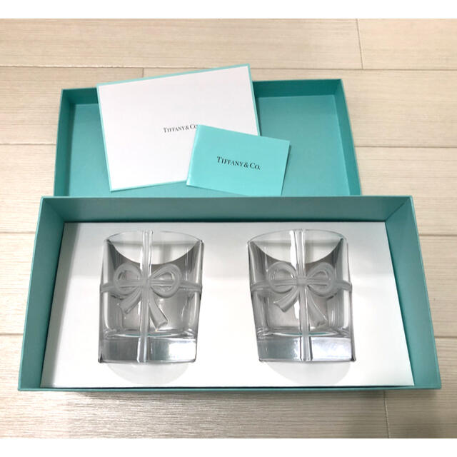 ティファニー TIFFANY&Co ボウ グラス セット ペアグラス