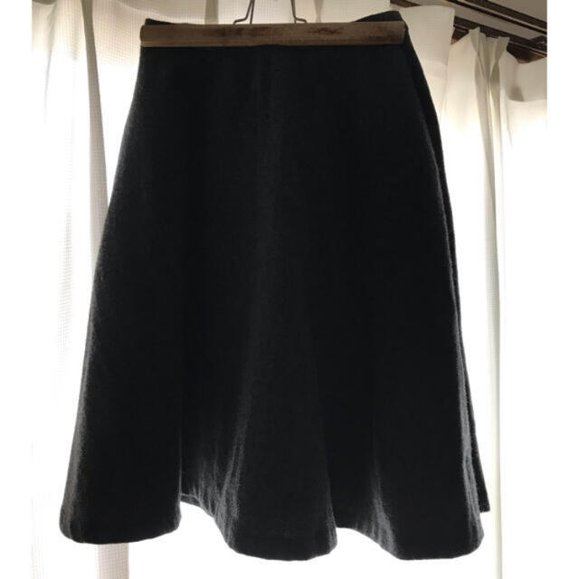 MUJI (無印良品)(ムジルシリョウヒン)の無印良品　グレーウールスカート レディースのスカート(ひざ丈スカート)の商品写真