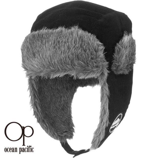 OCEAN PACIFIC(オーシャンパシフィック)の定価５３９０円　オーシャンパシフィック　コーデュロイ　パイロットキャップ　黒 メンズの帽子(キャップ)の商品写真