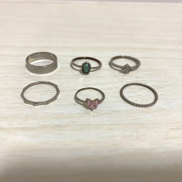 シルバーリング　6点セット レディースのアクセサリー(リング(指輪))の商品写真