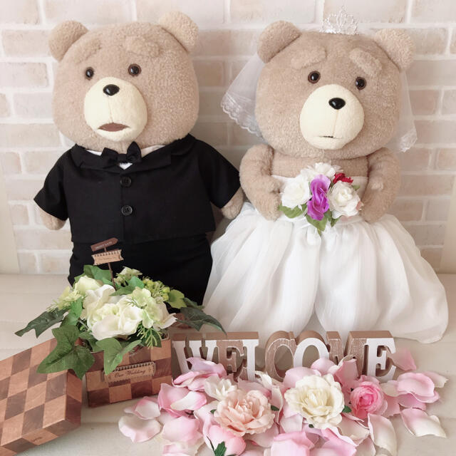 とても ウェルカムベア テッド ぬいぐるみ 結婚式 二次会 ウェルカムドール ペアでプラ