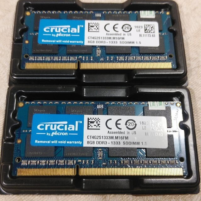 新品 Crucial 16GB(8GB×2 )PC3-10600s 送料無料