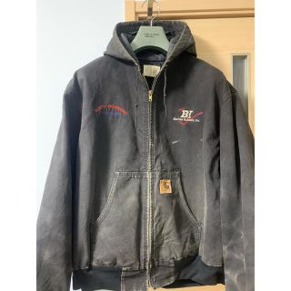 カーハート(carhartt)のカーハート ダックジャケット カバーオール 黒 古着　オーバーサイズ(カバーオール)