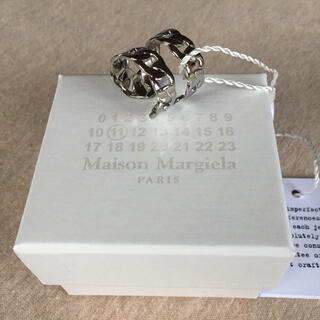 マルタンマルジェラ(Maison Martin Margiela)のM新品 メゾン マルジェラ 2連 チェーン リング 指輪 シルバー 20SS(リング(指輪))