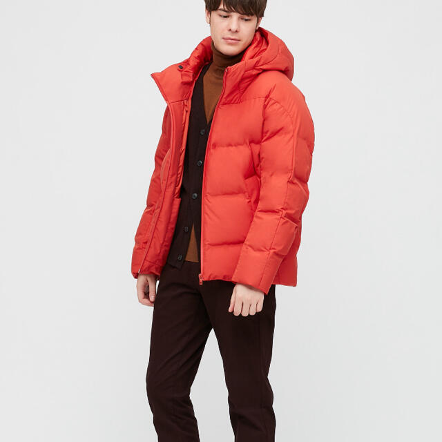 UNIQLO シームレスダウンパーカ オレンジ XL-