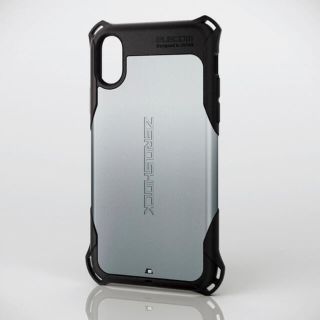 エレコム(ELECOM)のiPhone Xs/X用 衝撃吸収ZEROSHOCKケース シルバー色 新品(iPhoneケース)