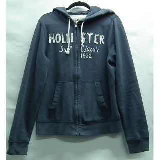 ホリスター(Hollister)の古着☆ホリスター☆裏起毛ジップアップパーカー☆紺M長袖☆サーフHOLLISTER(パーカー)