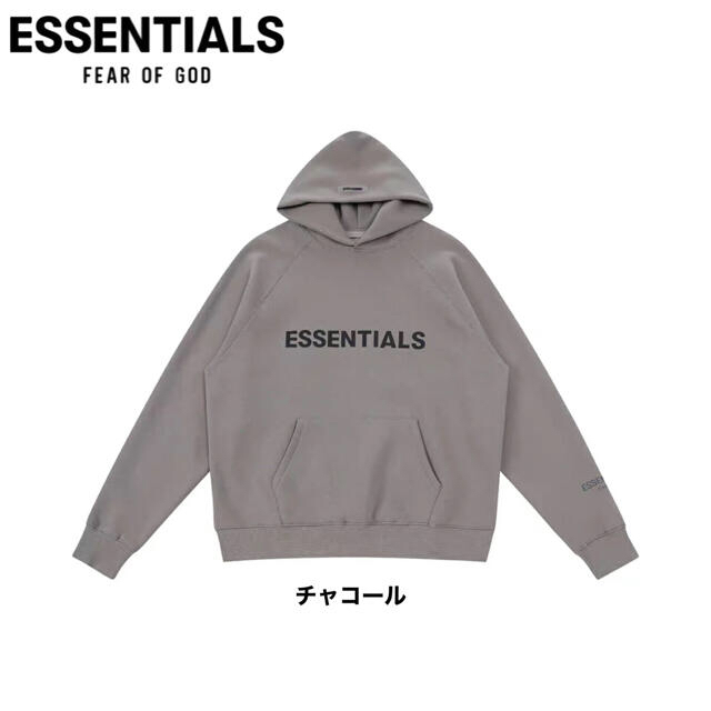 ESSENTIALS フーディー チャコール XL