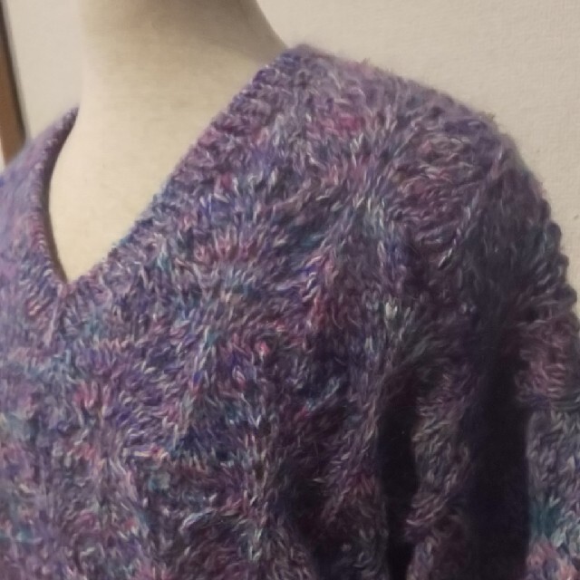 ハンドメイド 透かし編み セーター 大きめサイズ 1