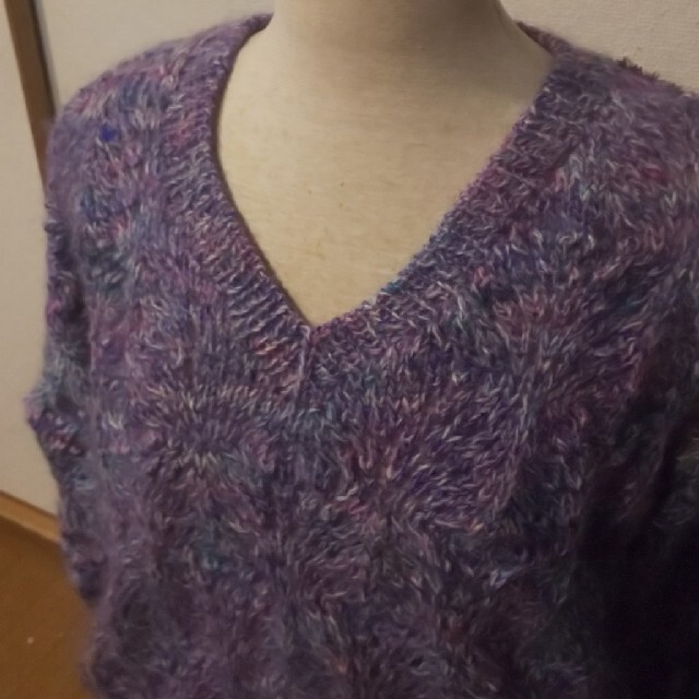 ハンドメイド 透かし編み セーター 大きめサイズ 3