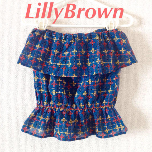 Lily Brown(リリーブラウン)のLillyBrown♡コットン刺繍ベア レディースのトップス(ベアトップ/チューブトップ)の商品写真