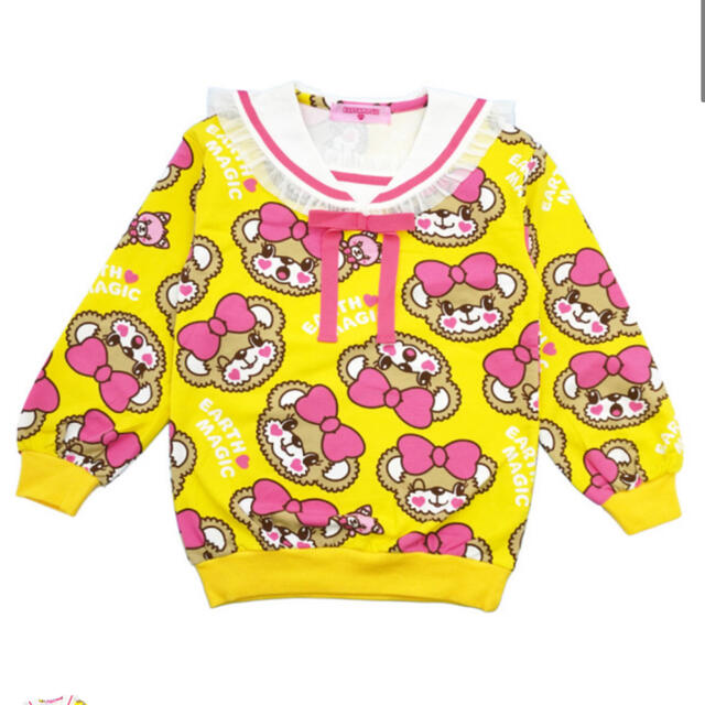 EARTHMAGIC(アースマジック)のフェイスマフィー総柄セーラー キッズ/ベビー/マタニティのキッズ服女の子用(90cm~)(Tシャツ/カットソー)の商品写真