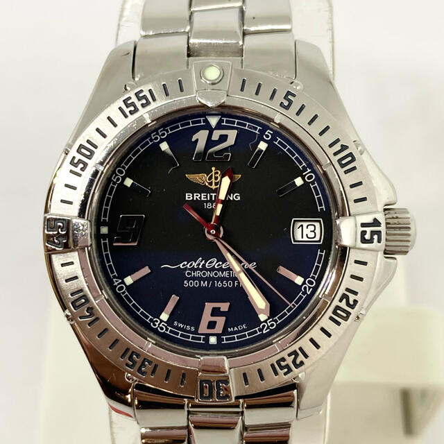 【同梱不可】 BREITLING - 美品!稼働品!ブライトリング コルトオーシャンヌ A57350 腕時計 クオーツ 腕時計